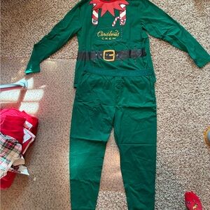 Old Navy Green Christmas Crew Pajama Set